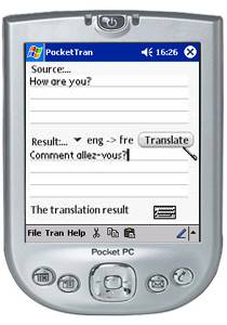 PocketTran translation from English to French