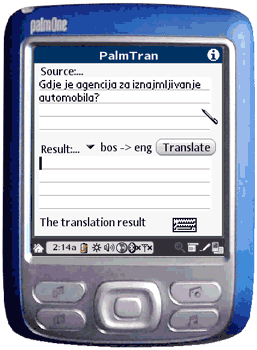 Bosnian to English translation using PalmTran