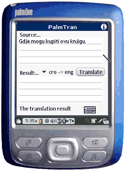 Croatian to English translation using PalmTran