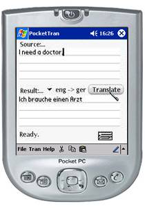 PocketTran English to German translation 3
