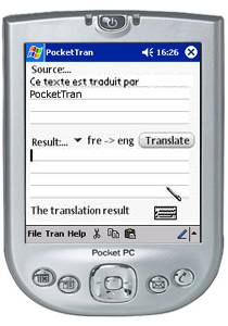 PocketTran avant la traduction: