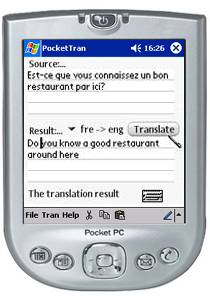PocketTran French to English translation