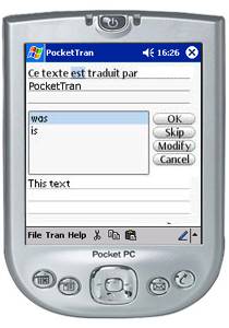 PocketTran dopo la modificazione