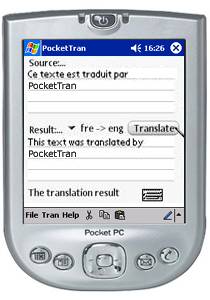 PocketTran dopo la traduzione